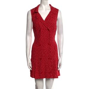 NWT Reformation Red and White Polka Dot Mini Dress